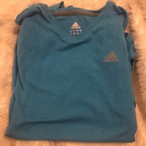 Women’s Adidas Climalite Blue Long Sleeve V neck